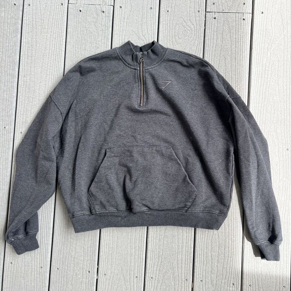 Gymshark 1/4 Zip Pullover Sweatshirt Gray Woman's-Size S